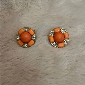 Coral stud earrings